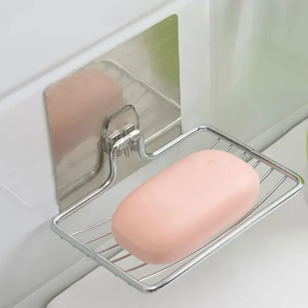 Porte-savon inox avec savon rose