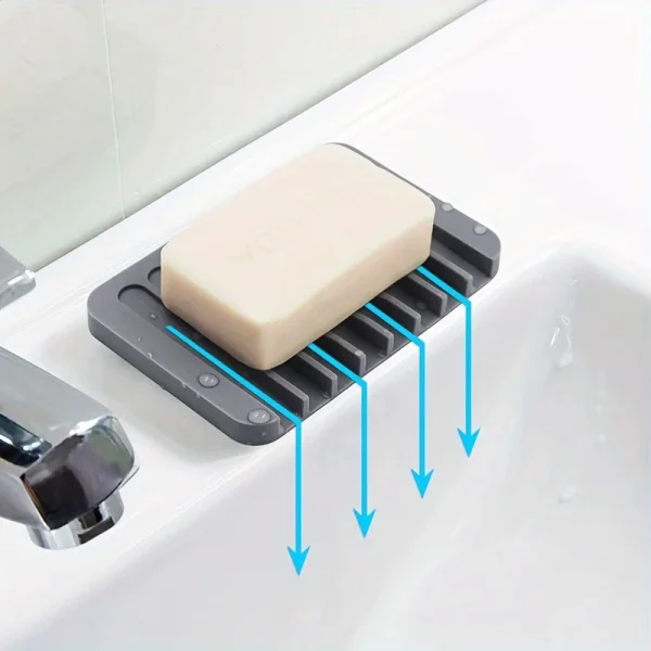 Porte-savon à rainures en silicone