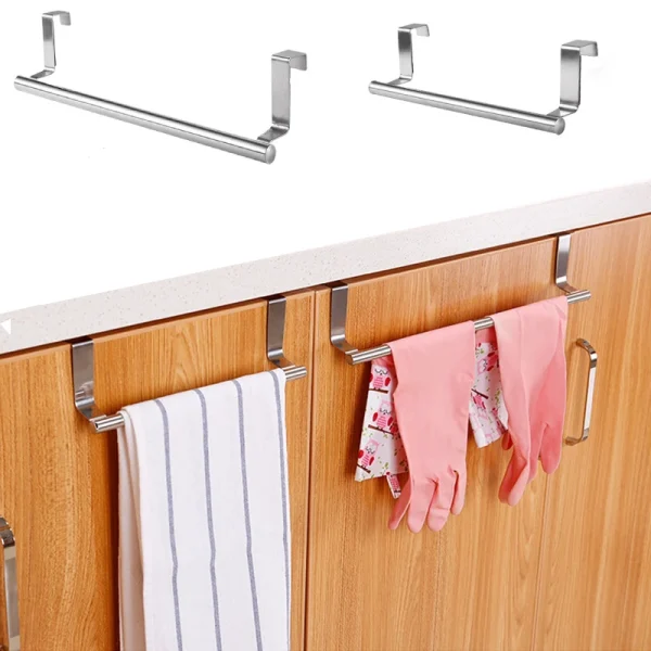 Porte-torchon pour porte de placard en inox, 23 ou 36 cm
