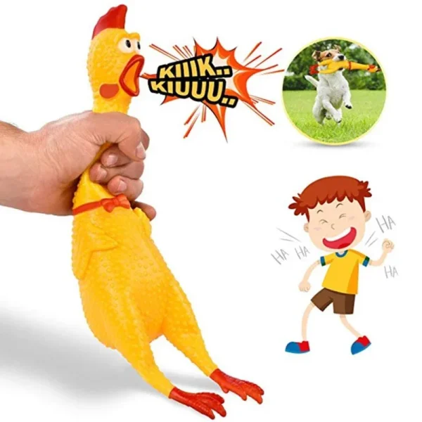 Poulet hurleur en caoutchouc pour chien