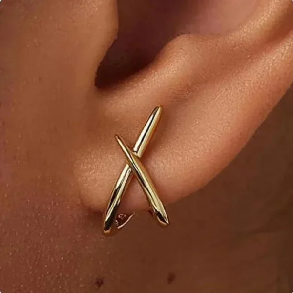 Puces d'oreilles croisées en acier inoxydable