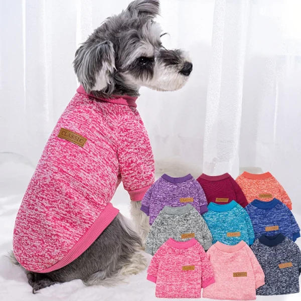 Pull chiné en maille pour chien