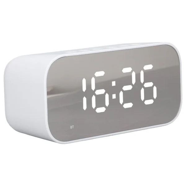 Radio-réveil miroir avec enceinte Bluetooth