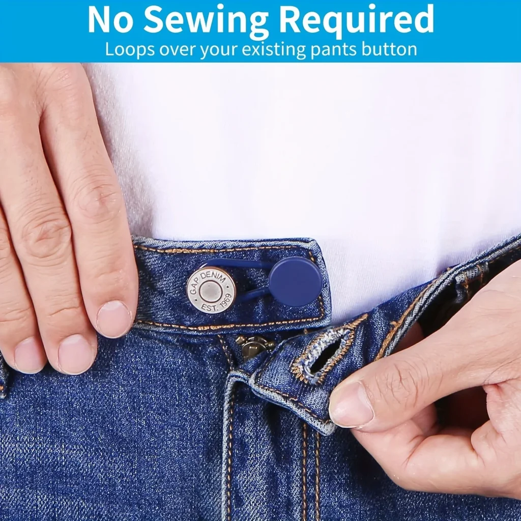 Rallonge de bouton sans couture sur un jean