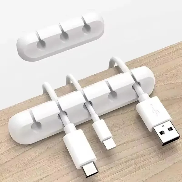 Range-câbles en silicone adhésif pour bureau