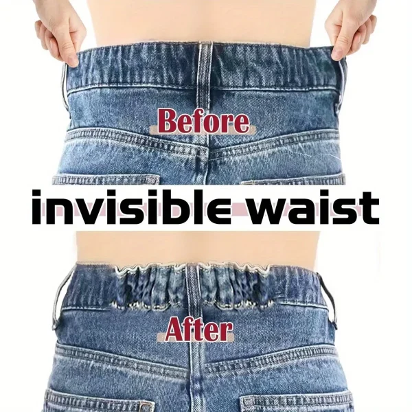 Resserre-taille élastique invisible pour pantalon, lot de 2