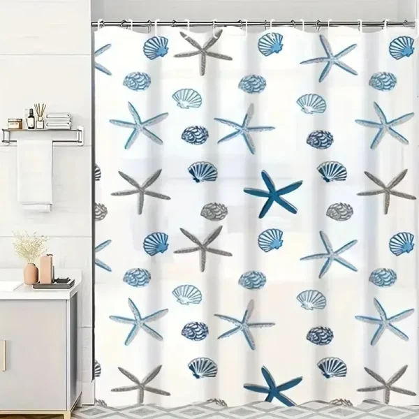 Rideau de douche imperméable 180 × 180 cm avec crochets