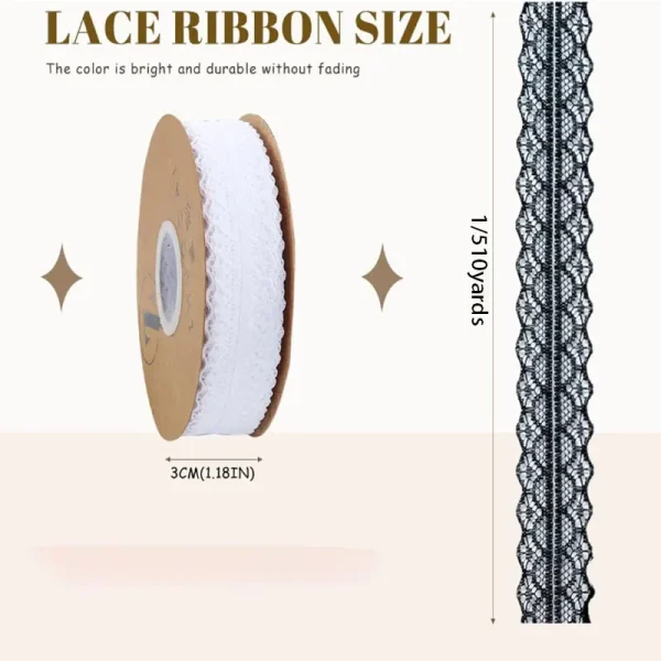Largeur du ruban de dentelle : 3 cm