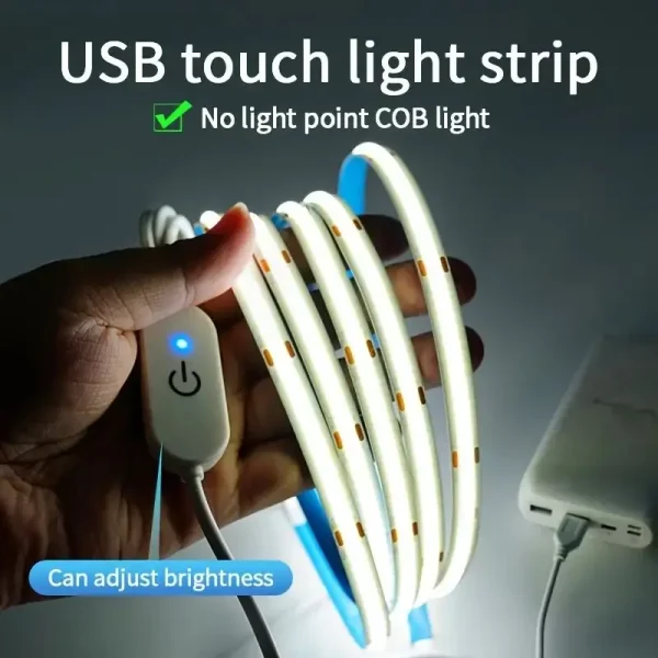 Ruban LED COB USB à variateur tactile, 1 à 3 m