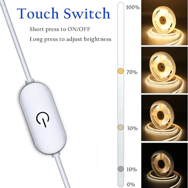 Interrupteur tactile et niveaux de luminosité