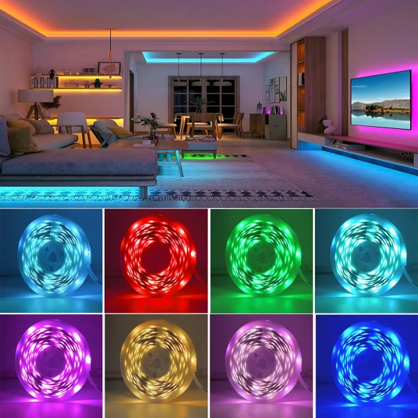 Ruban LED RVB USB avec télécommande et application, 0,5 à 30 m