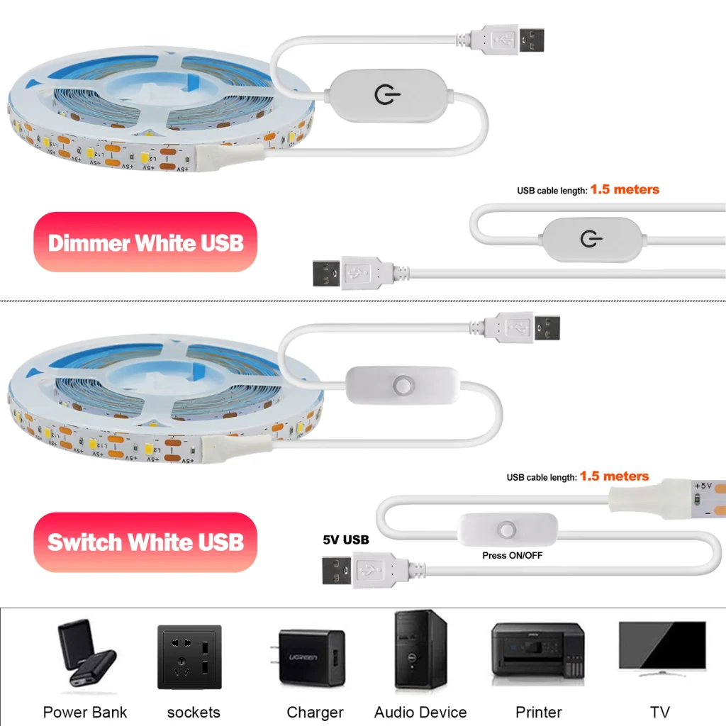 Variateur et interrupteur, sources USB