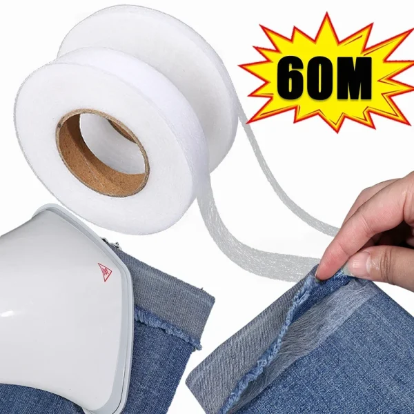 Rouleau de ruban thermocollant de 60 m et fer à repasser