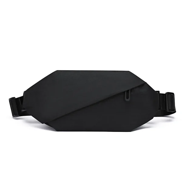 Sac banane minimaliste noir à facettes