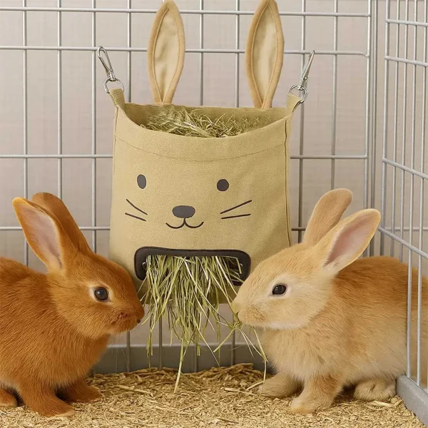 Sac à foin tête de lapin à suspendre
