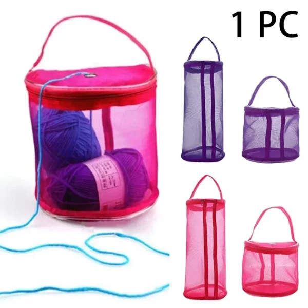 Sac à pelotes en filet avec œillet, pour tricot et crochet