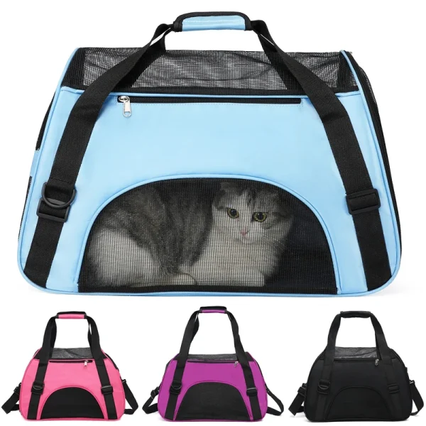 Sac de transport souple en maille pour chat