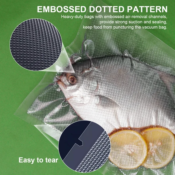 Motif gaufré du sachet sous vide