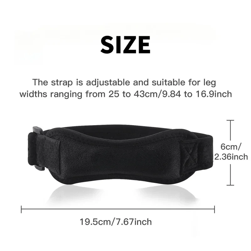 Dimensions de la sangle rotulienne : 19,5 × 6 cm
