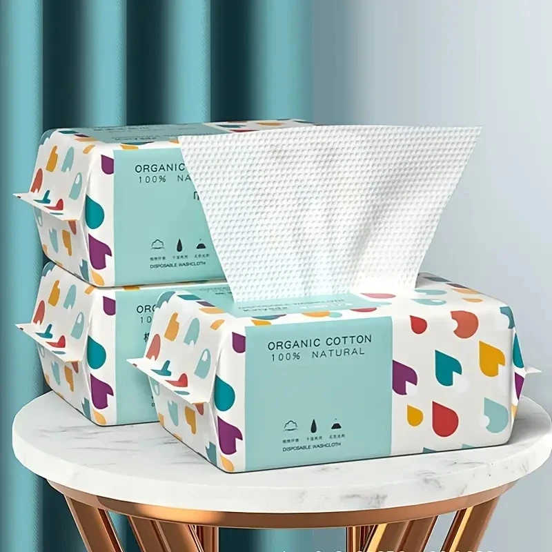 Paquets de serviettes visage jetables en coton