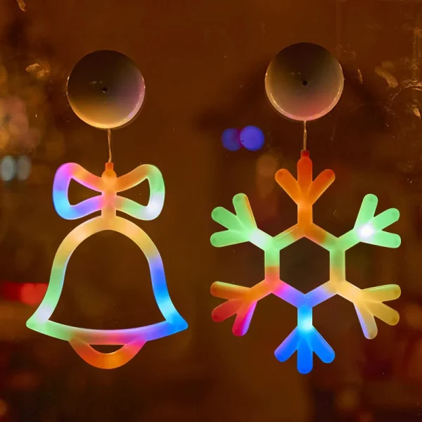 Silhouette lumineuse de fenêtre à ventouse, à piles