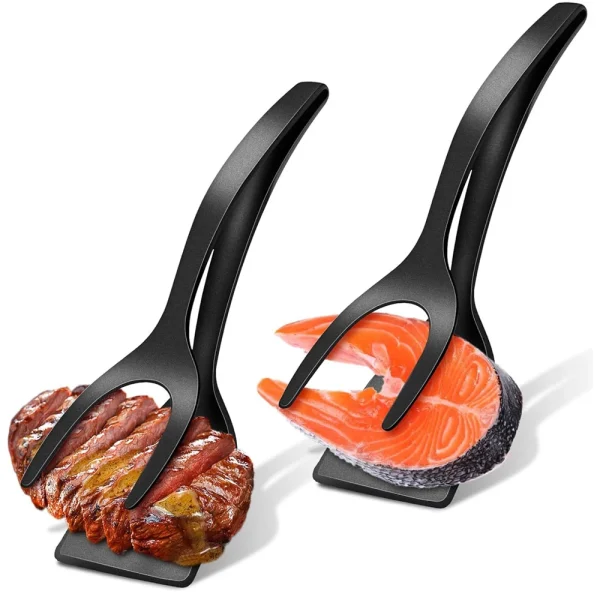 Spatule-pince 2 en 1 pour œufs, crêpes et poisson
