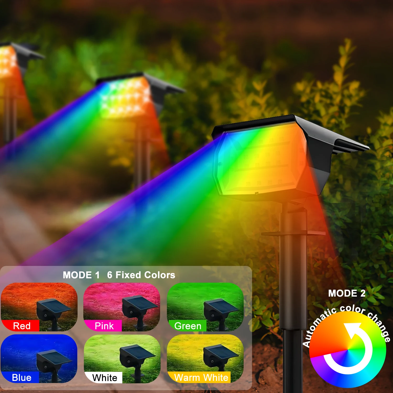 Spots RVB : six couleurs fixes ou changeantes