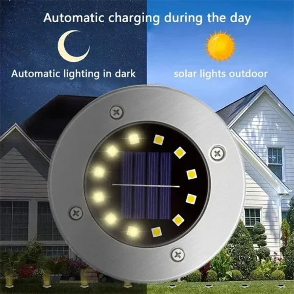 Spot solaire au sol : charge le jour, éclairage la nuit