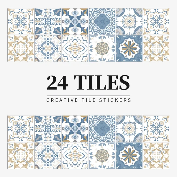 Stickers carreaux de ciment, lot de 24