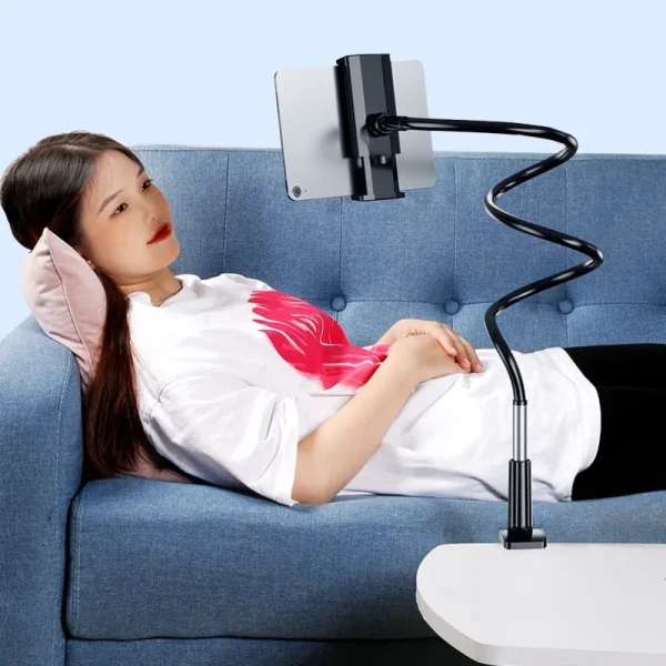 Support de tablette à long bras flexible pour lit