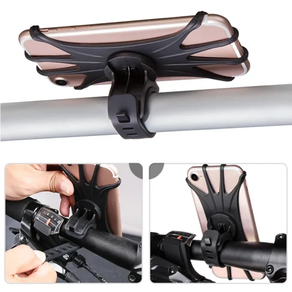 Support de téléphone en silicone pour poussette et vélo