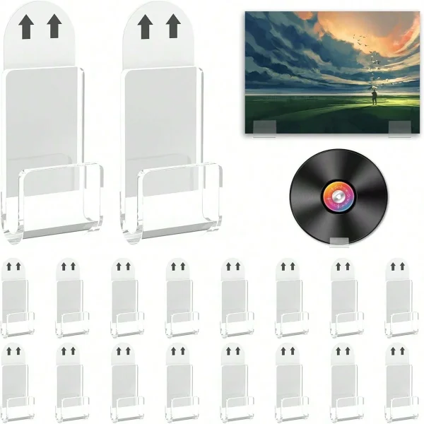 Supports muraux adhésifs pour vinyles, lot de 6 ou 12