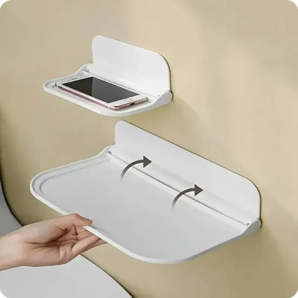 Tablette murale adhésive rabattable