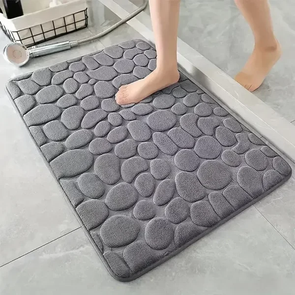 Tapis de bain galets en mousse à mémoire de forme, 40 × 60 cm