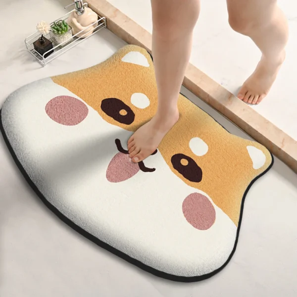 Tapis de bain tête d'animal : chat, chien ou ours