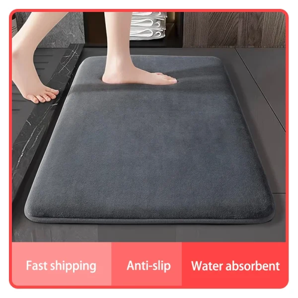 Tapis de bain velours en mousse à mémoire de forme