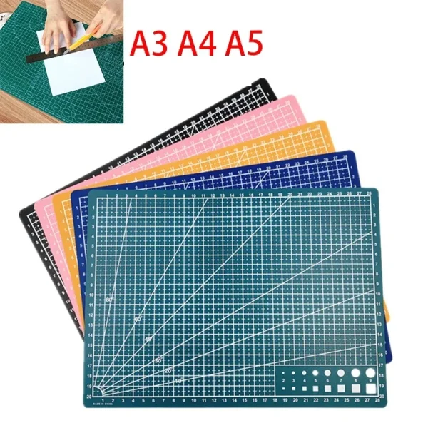 Tapis de découpe quadrillés A3, A4 et A5 de plusieurs couleurs