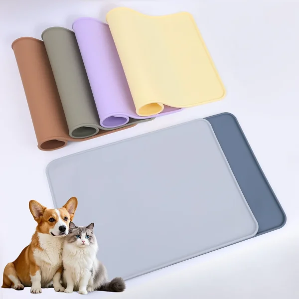 Tapis de gamelle en silicone à bord relevé