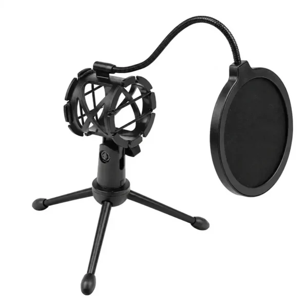 Trépied micro avec suspension et filtre anti-pop