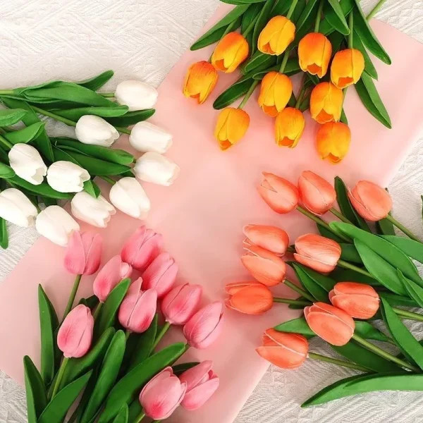 Tulipes artificielles toucher réel, à l'unité ou par 3 ou 5
