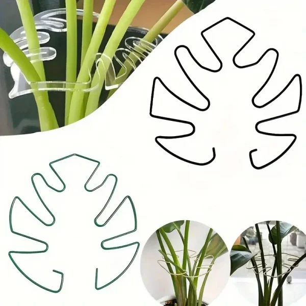 Tuteurs doré et vert en forme de monstera