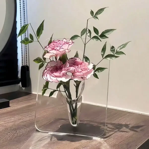 Vase cadre avec œillets