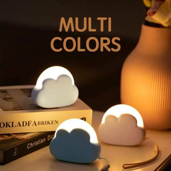 Trois veilleuses nuage de couleurs