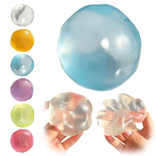 Balle anti-stress transparente colorée