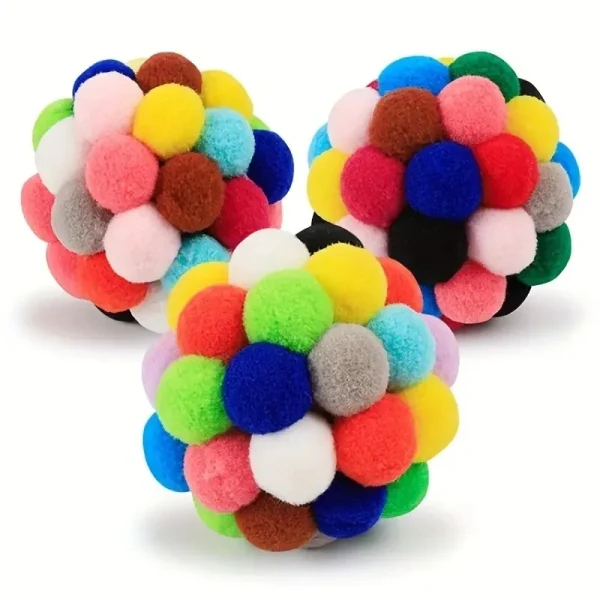 Balles pompons à grelot pour chat : détail