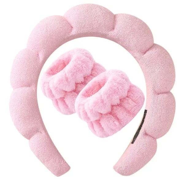Bandeau et bracelets éponge pour le soin, set de 3