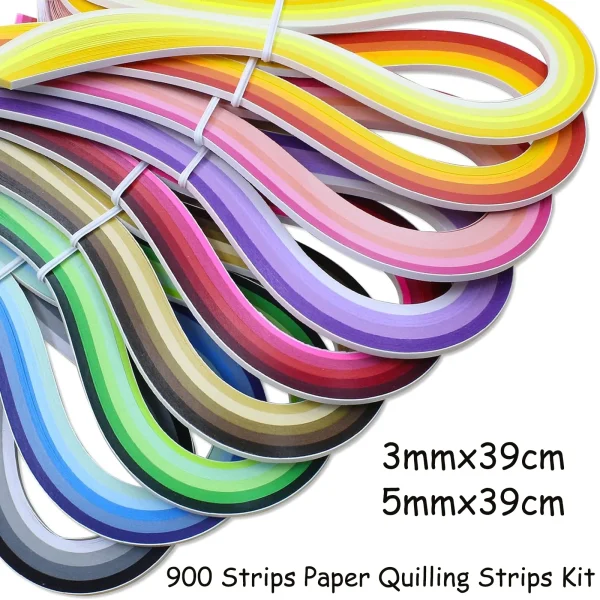 Bandes de papier quilling, 900 pièces