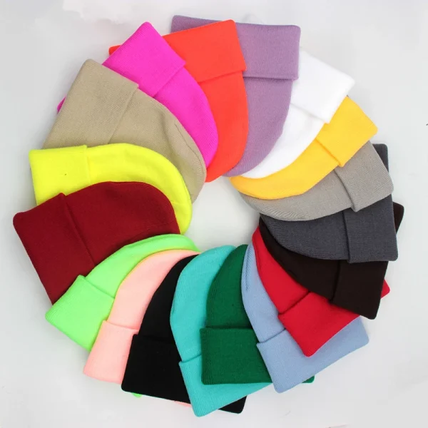 Bonnet en maille à revers, 24 couleurs