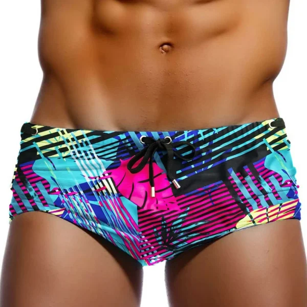 Boxer de bain imprimé feuillage