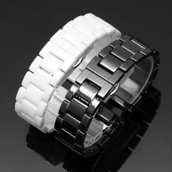 Bracelet de montre en céramique noire ou blanche